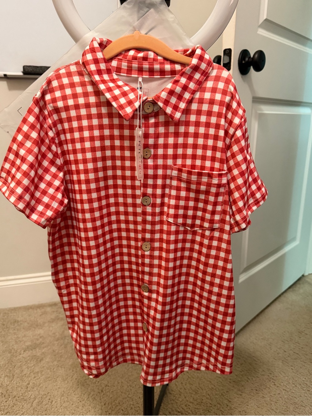 PETE + LUCY GINGHAM PICNIC BOY SHIRT 9/10
